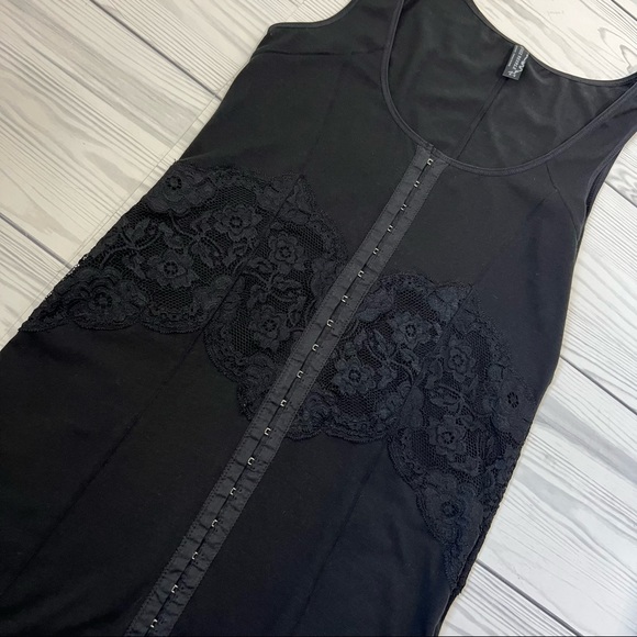 SOLD Free People Women’s Body Shaper Corset Style Black Lace Tank Top - Picture 14 of 16